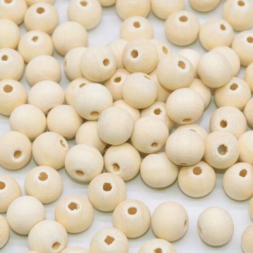 10/20/50/100/200Pcs/lot Kinds of Size Round Wood Spacer Bead Natural Unpainted Wooden Ball Beads DIY Craft Jewelry Making 8-24mm