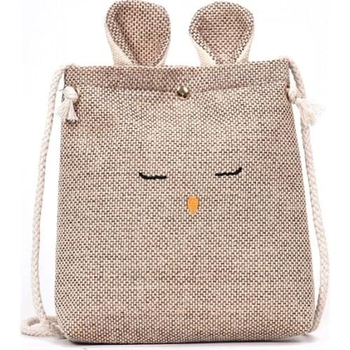 Girl MIni Messenger Bag New Cute Crossbody Bag For Women Bag Linen Small Shoulder Bags For lady Female