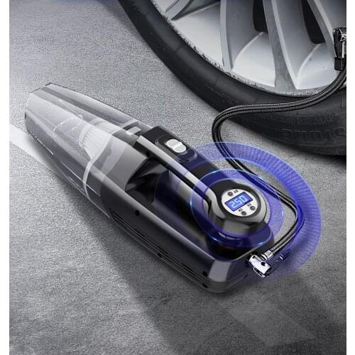 4 in 1 Multi Function Car Vacuum Cleaner with Digital Display Portable Car Dual Use Car Auto Inflatable Pump Air Compressor