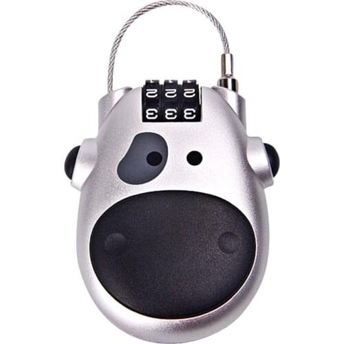 Cartoon Travel Luggage Lock Telescopic Wire Rope Padlock Multiple Uses Locker 3 Digit Password Lock Bike Motorbike Helmet Locks