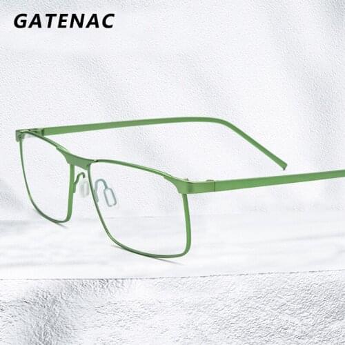 Vintage Square Pure Titanium Glasses Frame Men Prescription Optical Myopia Eyeglasses Frame Male Business Luxury Brand Eyewear