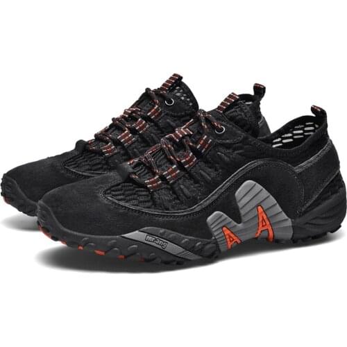 Mens Leather Mesh Breathable Waterproof Driving Lace Up Shoes Climb Oxfords Army Hiking Combat Casual 3Colors Plus Size 38-48