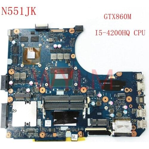 N551JK With I5-4200HQ CPU GTX860M mainboard REV2.0 For ASUS G551JK N551JM G551JM Laptop motherboard 100%Tested free shipping