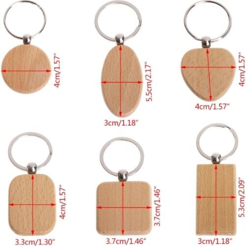 New Creative Blank Wood Wooden Keychain Wood Key Chains Key Tags Decor Dog ID Tags Decor Keyrings Gift