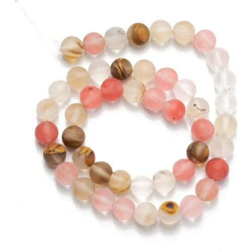 Wholesale Dull Polished Matte Cherry Quartz Natural Stone Loose Beads for Jewelry Making 4 6 8 10 12mm DIY Bracelet Necklace