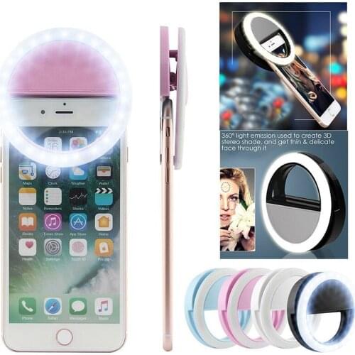Rechargeable Selfie Led Light Ring Lamp Portable Flash Camera Phone Photography Ring Light Enhancing Photography For Smartphone
