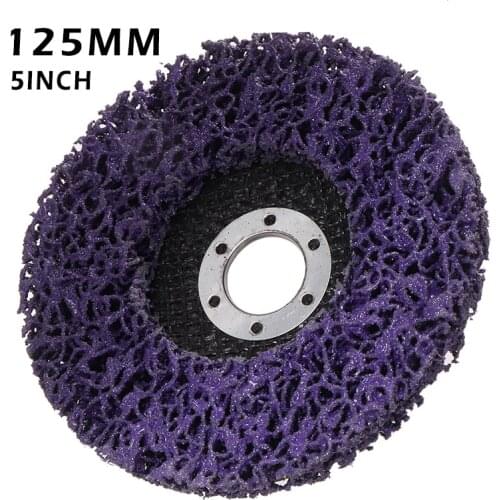 2pcs 5''/125mm Poly Strip Disc Nylon Silicon Carbide Poly Strip Wheel For 115mm Power Angle Mills For Surface Removing Rust Pain