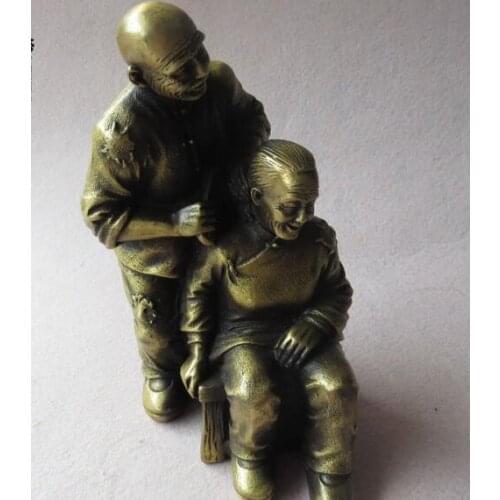 Do the old antique bronze statues of the old couple bronze ornaments crafts