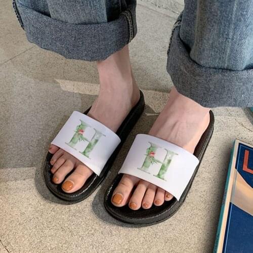 Women Shoes Custom Combination Letter A B C Indoor Home Flip Flops Bathroom Slide Women Slippers Shoes For Women Summer Saldals