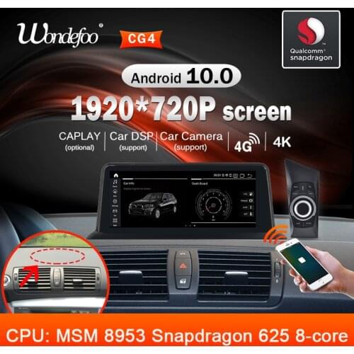 Snapdragon 1920*720P Android 10 CAR Radio for BMW 1 Series 120i E87 E81 E82 E88 car audio stereo receiver navigation no 2din DVD