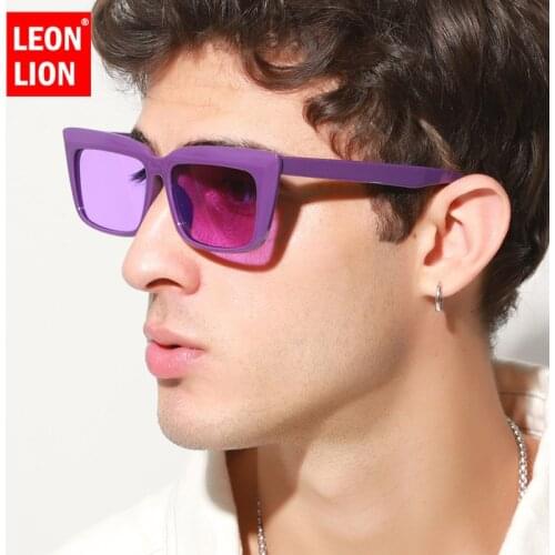 LeonLion Square Sunglasses Men Vintage Sun Glasses for Men/Women Luxury Brand Designer Eyeglasses Men Vintage Gafas De Sol Mujer