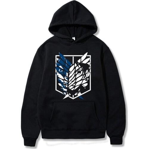 Anime Hoodies Attack on Titan Hoodies Women Long-sleeved Sweatshirts Anime Manga Black Hoodies Winter Autumn Clothes Tops