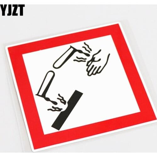 YJZT 16CM*16CM Fashion Warning Mark Decal PVC Decoration Car Sticker 13-0600