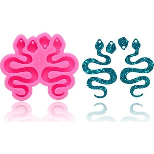 Snake Shape Earrings Silicone Mould Crystal Epoxy Resin Mold DIY Handmade Craft Jewelry Keychain Accessories