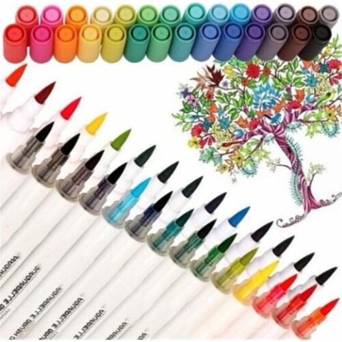 1pcs Double Head Calligraphy Art Marker Pens Watercolor Brush Pen Comics Hand-painted Stationery Drawing Art School Supplies