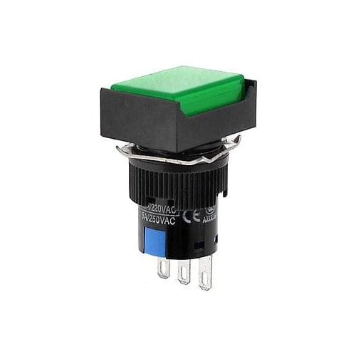 1NO 1NC Green Cap Non-locking Contact Push Button Switch AC 250V 5A SPDT