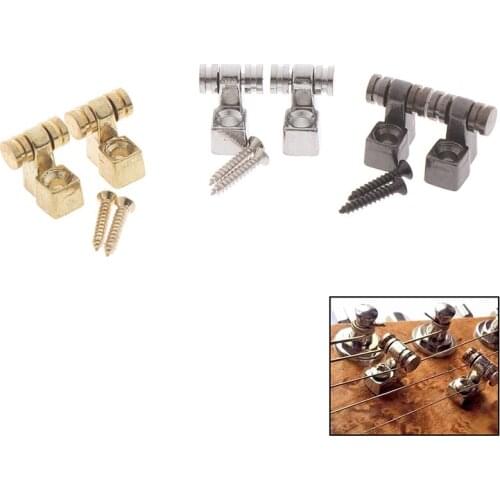 2 Pcs Electric Guitar Chrome Roller String Trees Retainer Mounting Tree Guide Silver Guitar Parts Accessories 3 Color