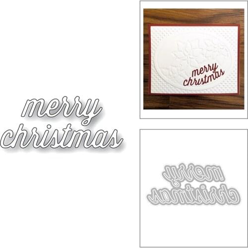 2020 New English Words Merry Christmas Metal Cutting Dies For DIY Cut Paper Craft Making Greeting Card and Scrapbooking No Stamp