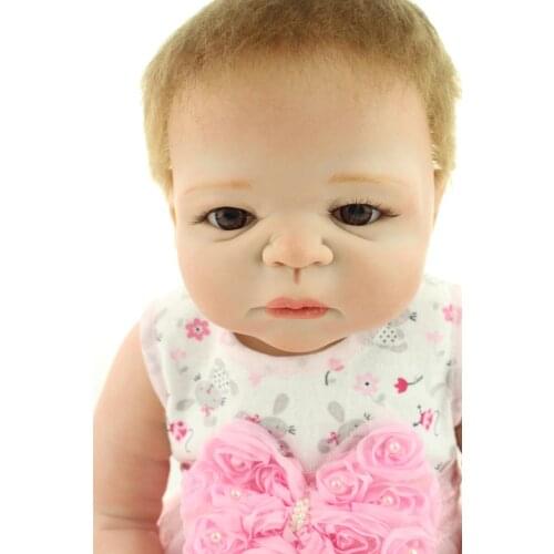 23 Inch/58cm 100 real full silicone body reborn baby dolls victoria soft girl bebe alive bonecas brinquedo menina
