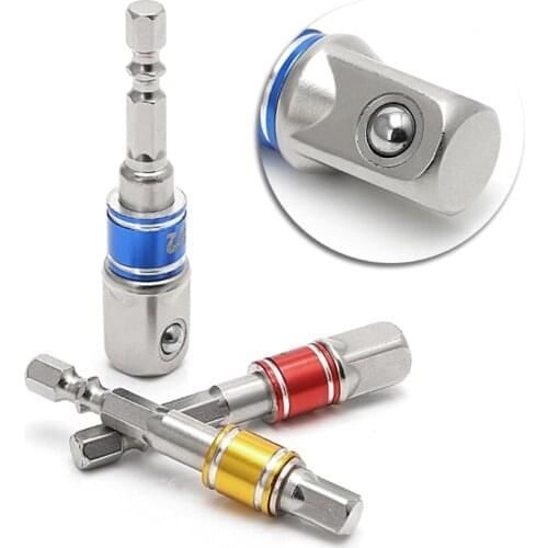 ZK3 3 Pcs Drill Socket Adapter Impact Drill Extension Drill Bits Socket Adapter 1/4 3/8 1/2 Size Hex Shank Square Head Drill Bit