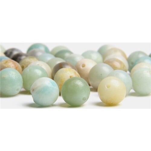 4-12mm Green Natural Amazonites Stone Round Bead Glass Smooth Agates Gems Beads For Bracelets Jewelry Making DIY 15" Full Strand