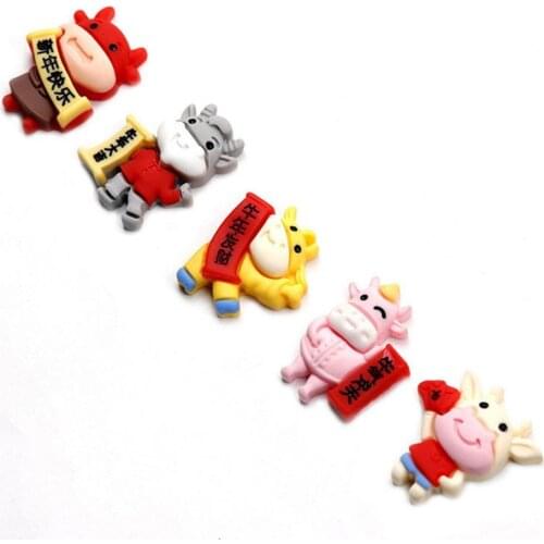 5Pcs Nail Art Soft Stereo 3D Cartoon 2021 New Year Nail Art Decoration Craft Nail Sticker Manicure Flower Sliders Nail Art Girl