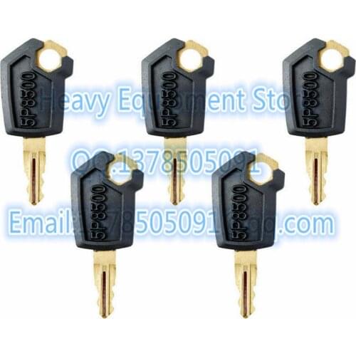 5PCS Key For Caterpillar 5P8500 CAT Heavy Equipment Ignition Loader Dozer Metal & Plastic Black & Gold