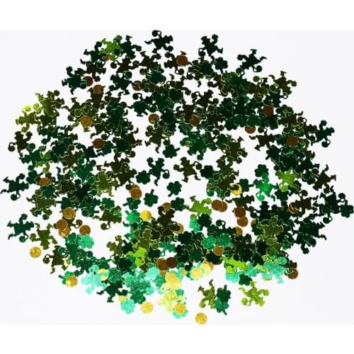 90g Green Lucky Confetti 4Leaf Clover Shamrock Glitter Holiday Party Table Scatters Decoration