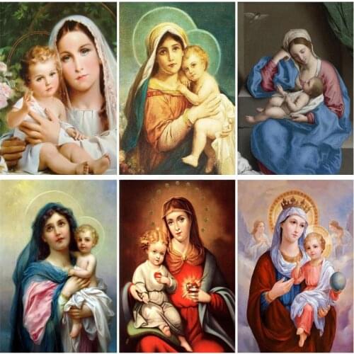 DIY Cartoon Mom and Child 5D Diamond Painting Full Round Drill Rhinestone Mosaic Cross Stitch Kits Wall Art