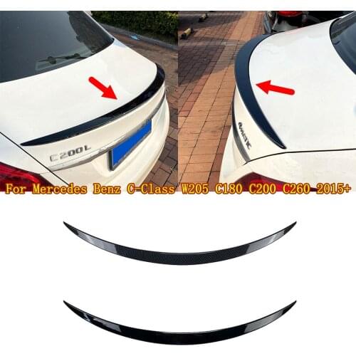 For Mercedes Benz C-Class W205 2015+ C180 C200 C260 Car Tail Wing Rear Trunk Lip Spoiler Trim