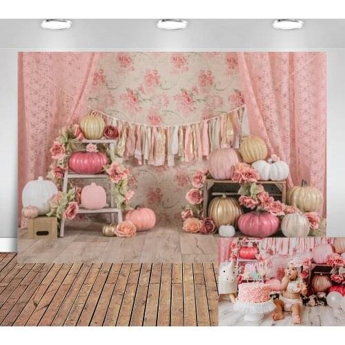 Photography Fall Background Photophone Halloween Autumn Pumpkin Barn Wood Flower Child Hay Pink Backdrop Newborn Photo Studio