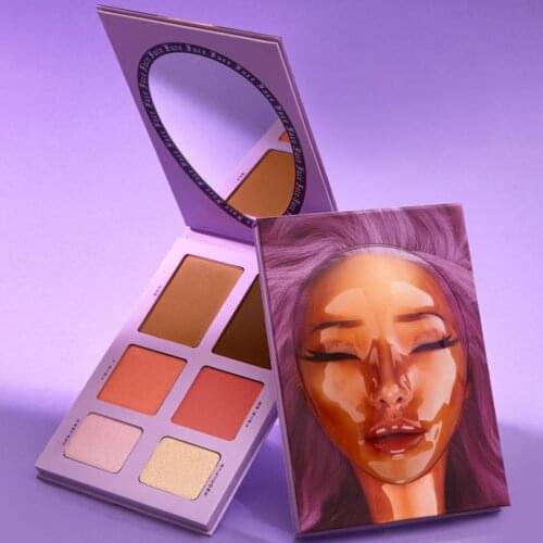 Highlighter Contour Makeup Palette Brightening Blush Palette Makeup Kit Makeup Brushes Set Matte Shimmer 6 Colors