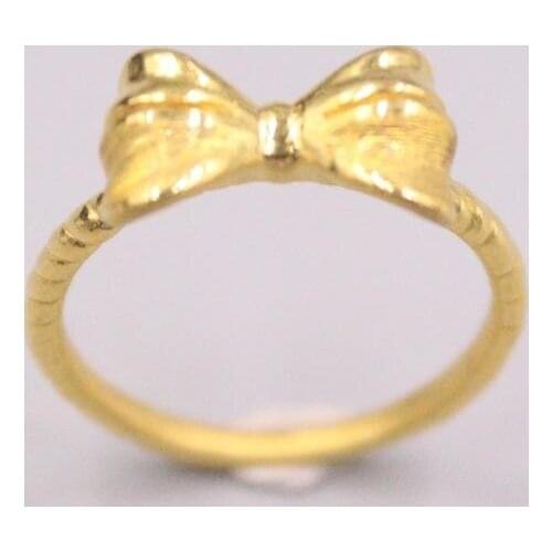 999 24K Yellow Gold Ring For Women Real Gold 3D Hard Gold Knot Rope Lucky Female Love Wedding Gold Ring US 6.25