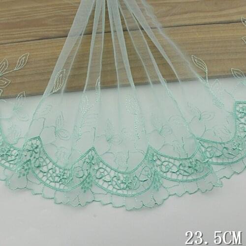 58Yards Delicate DIY Handmade Wedding Fabric Light Green Embroidery Lace Trim Garment Accessories Apparel Sewing Bra Lingerie