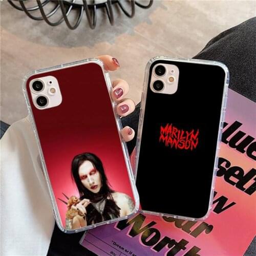 Marilyn Manson Phone Case Transparent for iPhone 11 12 mini pro XS MAX 8 7 6 6S Plus X 5S SE 2020 XR
