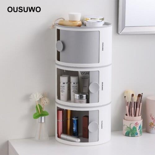 Multi-functional bathroom waterproof paper roll tissue box cosmetic storage box home punch-free rack