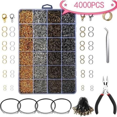 Findings Set Tool Clip Open Jump Rings Lobster Clasp Open Close Loop For Making Supplies Kit 24 Grid Alloy Accessories Jewelry