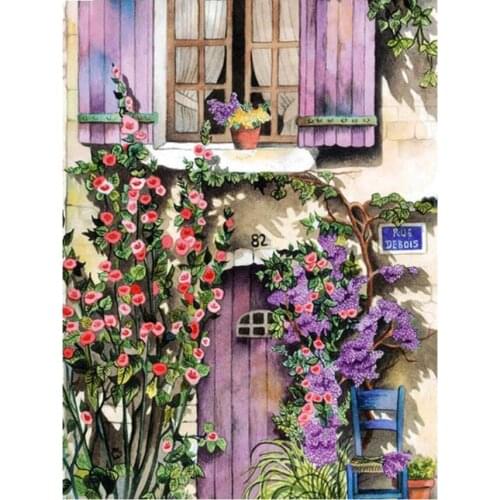Wedding Embroidery Mosaic Craft Window Flowers Diamond Painting Kit Bead Picture Wall Paper Rhinestones Draw Christmas Gift New