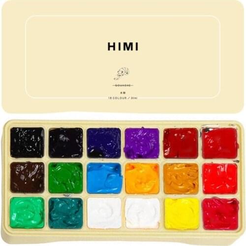 Gouache Paint Set 18 Vibrant Colors Non Toxic Paints with Portable Case Palette for Artist Canvas Painting Watercolor Papers