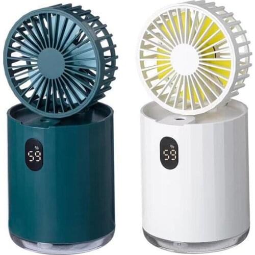 Portable Humidifier Fan, USB Desktop Spray Fan Foldable Rechargeable Humidifier Fan for Home Bedroom Office