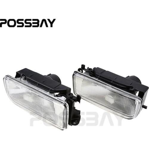 POSSBAY Auto Car Front Bumper Fog Light Lamps Cover Glass Lens Clear Without Light Bulbs For BMW E36 3-Series 1990-2000