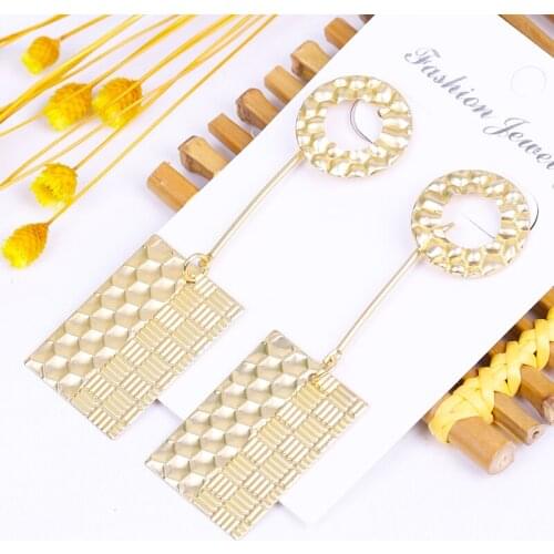 Multicolor metal earrings 2020 boho style simple geometric charm for women simple fashion trendy jewelry statement long fashion