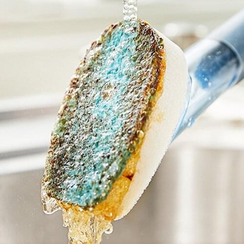 With Stainless Steel Head Cleaning Brush 3 in 1 Removable Brsh Head Soap Dispenser Brushes Long Hand Pot Dish Cleaning Tool