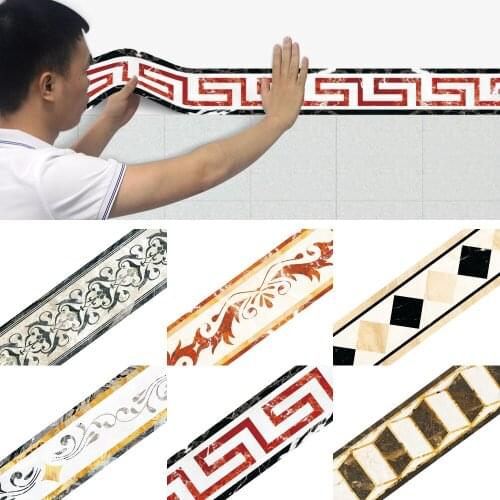 Removable Floor Border Self-Adhesive Tile Stickers Peel & Stick Living Room Waterproof Wall Decor Line Stickers Kitchen Bathroom
