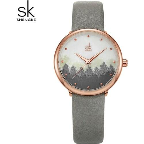 Shengke Watches Women Japanese Quartz Movement The New Original Desgin Chinese Style Leather Material Temperament Gift K9020