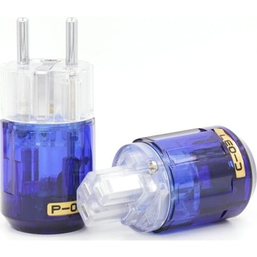 Pair P-037E Platinum Plated EU Power plug + C-037 IEC Connect DIY Cable