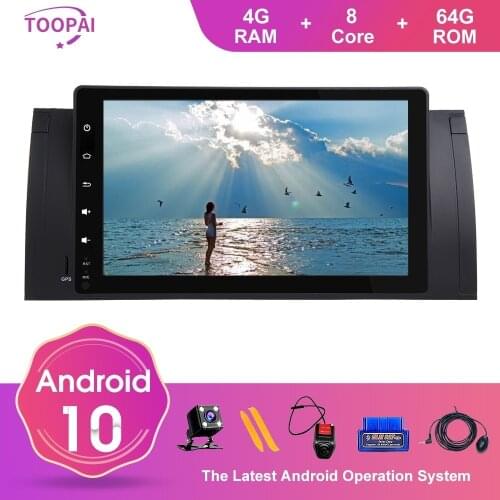 TOOPAI Android 10 For BMW E39 5 Series X5 E53 1996-2007 Auto Radio 9" Multimedia Player GPS Navigation SWC 4GB 64GB 8Core