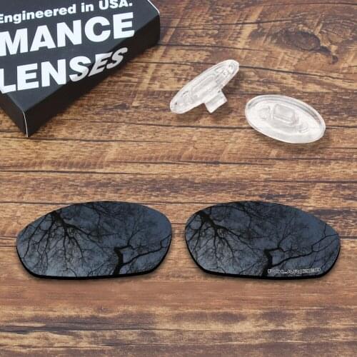 ToughAsNails Resist Seawater Corrosion Black Mirrored Polarized Replacement Lens and Clear Nose Pads for Oakley Whisker