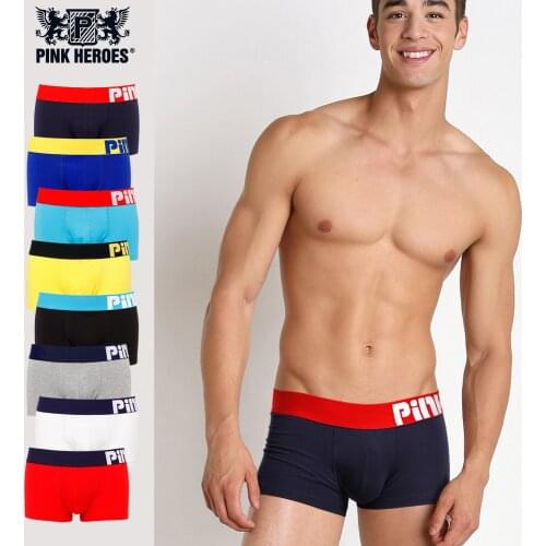 Pink hero mens underwear boxers men boxer calzoncillos hombre brand boxershort underpants man panty cuecas sexy U convex shorts