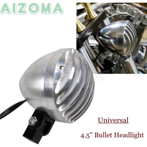 Universal Cafe Racer Motorcycles 4.5'' Headlight Front Lights For Harley Sportster Chopper Kawasaki Custom Grille Cover Headlamp